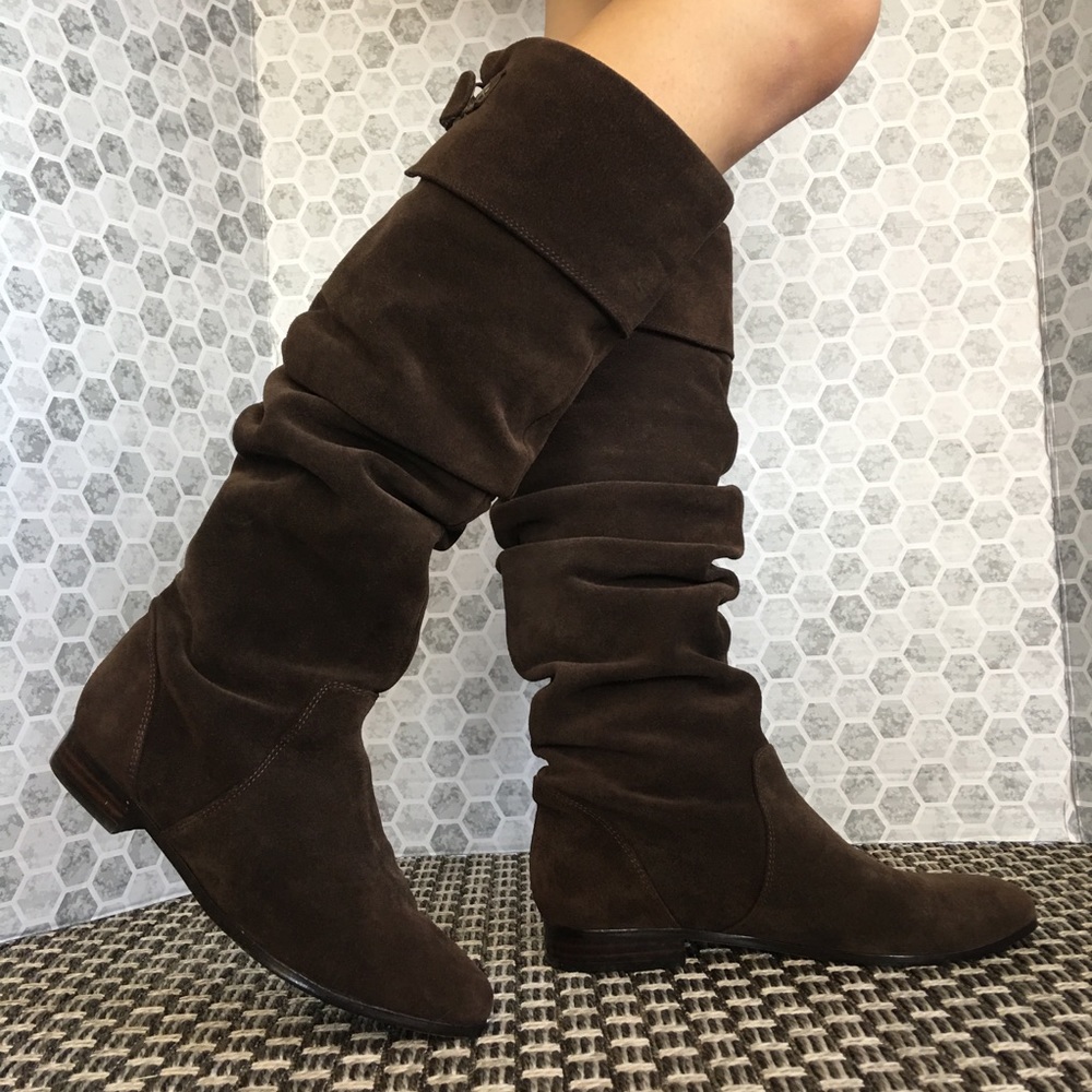 Johnston & Murphy suede knee high boots, size 7M